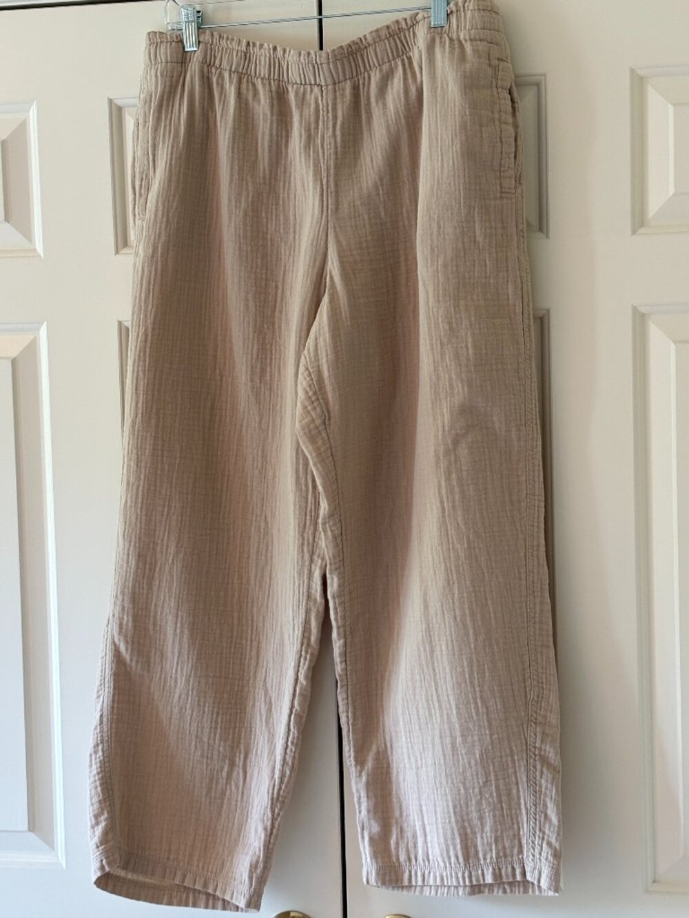 NWOT Coldwater Creek Sand Light  As Air Gauze Pull On Pants Sz L